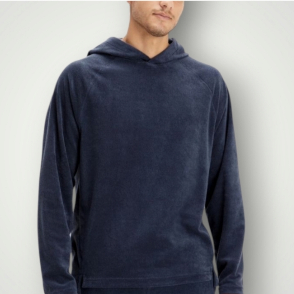 Fabletics The Terry Hoodie‎ S Classic Navy Lightweight Terry Cloth Pullover New